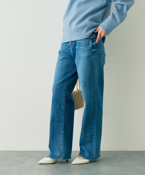 Rouge vif（ルージュヴィフ）の「【RED CARD/レッドカード】別注35th Anniversary.Straig ワイドストレートデニム（デニムパンツ・レディース・ブルー・23/24/25/21/22）」の4枚目の写真