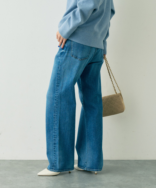 Rouge vif（ルージュヴィフ）の「【RED CARD/レッドカード】別注35th Anniversary.Straig ワイドストレートデニム（デニムパンツ・レディース・ブルー・23/24/25/21/22）」の6枚目の写真