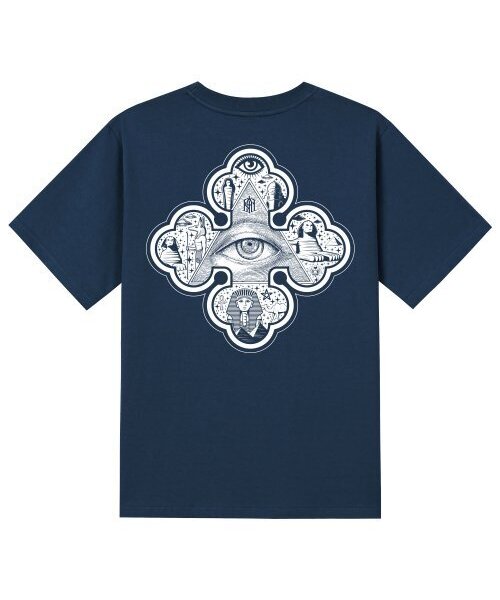 KAN6312(カン6312)の「KTN0124 ツタンカーメン 半袖Tシャツ - ネイビー(Tシャツ/カットソー・メンズ・その他・LARGE/MEDIUM/SMALL/X-LARGE)」の1枚目の写真