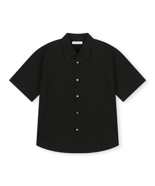 BESLOW(ビースロー)の「RIPPLE COTTON HALF SHIRT BLACK(シャツ/ブラウス・メンズ・その他・SMALL/MEDIUM)」の1枚目の写真