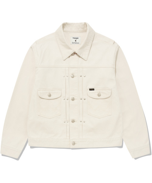 アイボリー デニムジャケット COVERNAT x WRANGLER] オリジナルデニムジャケットアイボリー（デニム