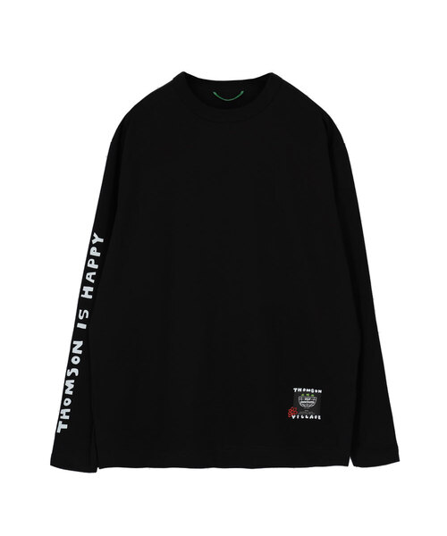 OURPOCKETS(アワーポケッツ)の「トンプソンビレッジ スローガン ラウンドTシャツ (ブラック)(Tシャツ/カットソー・レディース・ブラック・MEDIUM/X-LARGE)」の1枚目の写真
