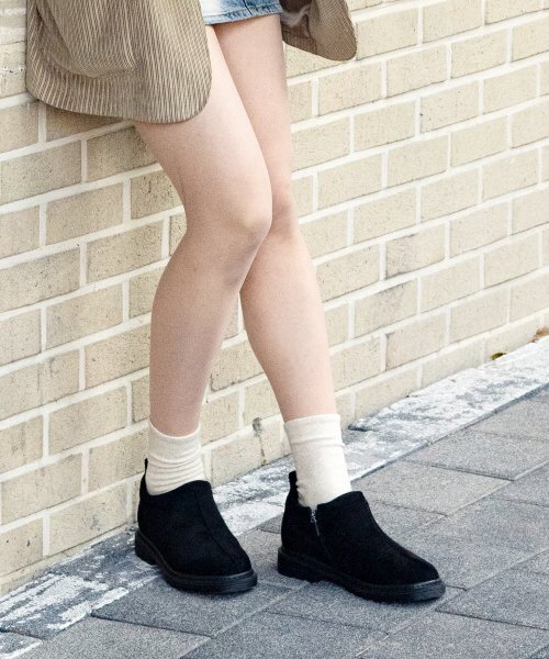 CESTI（セスティ）の「カジュアルアグウィンターウールローファー(BLACK)（ブーツ・レディース・ブラック・22.5cm/23cm/23.5cm/24cm/25cm）」の5枚目の写真