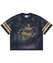 STRAWBERRY MESH TEE NAVY