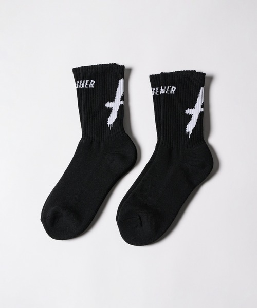 AIVER(アイバー)の「AIVER Aソックス 2PACK SET(ソックス/靴下・メンズ・ホワイト×ホワイト/ブラック×ブラック/ブラック×ホワイト・FREE)」の1枚目の写真