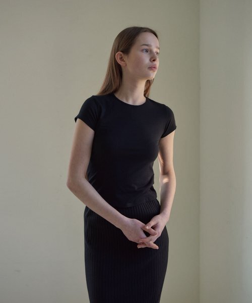38COMEONCOMMON(38カモンコモン)の「Cap Sleeve T-Shirts (Black)(Tシャツ/カットソー・レディース・その他・FREE)」の1枚目の写真