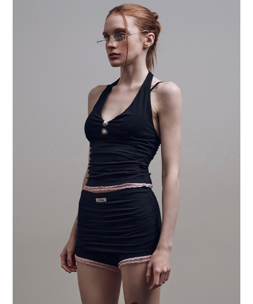 HILLDA（ヒルダ）の「ローズレースホルタートップ [ブラック]（Tシャツ/カットソー・レディース・その他・SMALL/MEDIUM）」の3枚目の写真