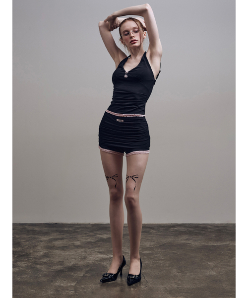 HILLDA（ヒルダ）の「ローズレースホルタートップ [ブラック]（Tシャツ/カットソー・レディース・その他・SMALL/MEDIUM）」の4枚目の写真