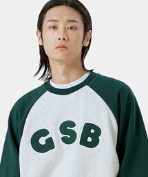 GSBロゴラグランマンツーマン_オートミール/グリーン