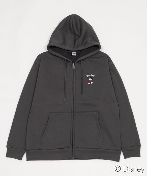 Disney（ディズニー）の「WEGO/ミッキーZIPパーカー (軽ボア)（パーカー・メンズ・スミクロ/アッシュグレー・MEDIUM/LARGE）」の16枚目の写真
