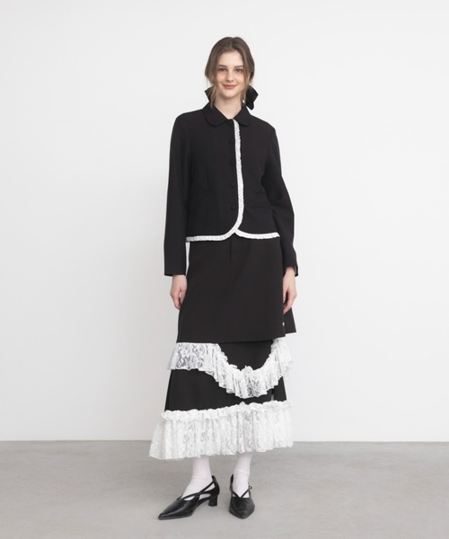 idem（イデム）の「asymmetry lace frill skirt / アシメレースフリルスカート（スカート・レディース・ブラック・FREE/SMALL）」の4枚目の写真