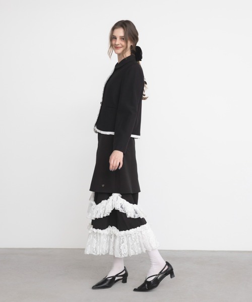 idem（イデム）の「asymmetry lace frill skirt / アシメレースフリルスカート（スカート・レディース・ブラック・FREE/SMALL）」の6枚目の写真