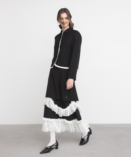 idem（イデム）の「asymmetry lace frill skirt / アシメレースフリルスカート（スカート・レディース・ブラック・FREE/SMALL）」の8枚目の写真