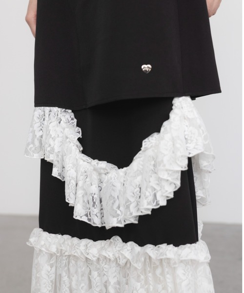 idem（イデム）の「asymmetry lace frill skirt / アシメレースフリルスカート（スカート・レディース・ブラック・FREE/SMALL）」の20枚目の写真