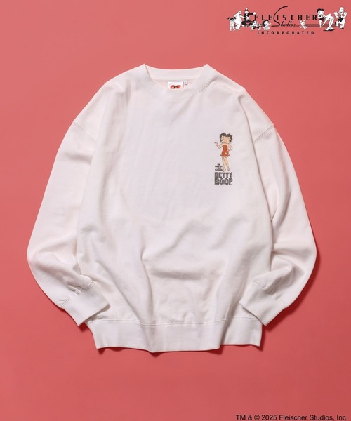 niko and...（ニコアンド）の「【Betty Boop(ベティ・ブープ)】CHARACTER PRINT SWEATSHIRT（スウェット・メンズ・オフホワイト/ブラック・MEDIUM/LARGE）」の3枚目の写真
