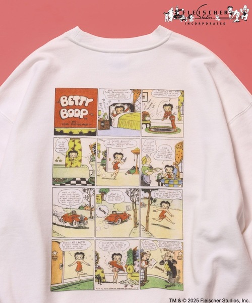 niko and...（ニコアンド）の「【Betty Boop(ベティ・ブープ)】CHARACTER PRINT SWEATSHIRT（スウェット・メンズ・オフホワイト/ブラック・MEDIUM/LARGE）」の6枚目の写真