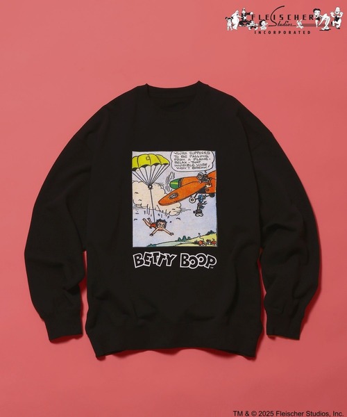 niko and...（ニコアンド）の「【Betty Boop(ベティ・ブープ)】CHARACTER PRINT SWEATSHIRT（スウェット・メンズ・オフホワイト/ブラック・MEDIUM/LARGE）」の7枚目の写真