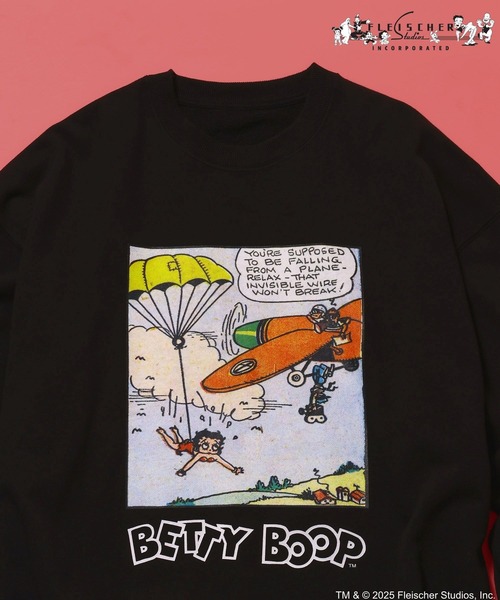 niko and...（ニコアンド）の「【Betty Boop(ベティ・ブープ)】CHARACTER PRINT SWEATSHIRT（スウェット・メンズ・オフホワイト/ブラック・MEDIUM/LARGE）」の8枚目の写真