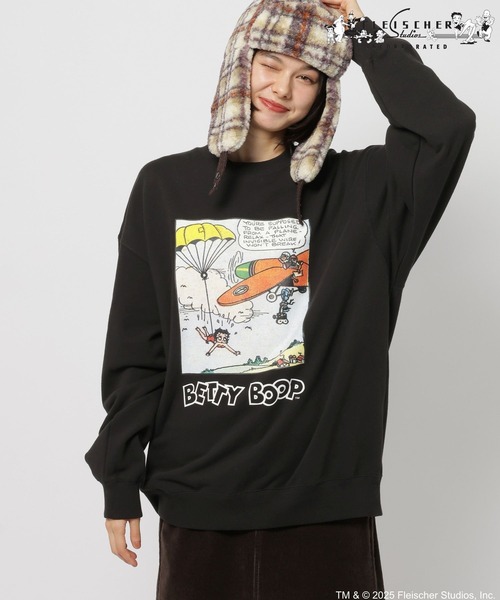 niko and...（ニコアンド）の「【Betty Boop(ベティ・ブープ)】CHARACTER PRINT SWEATSHIRT（スウェット・メンズ・オフホワイト/ブラック・MEDIUM/LARGE）」の12枚目の写真