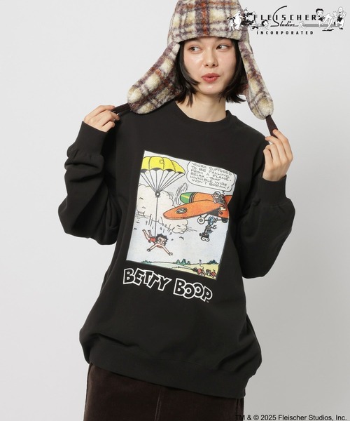 niko and...（ニコアンド）の「【Betty Boop(ベティ・ブープ)】CHARACTER PRINT SWEATSHIRT（スウェット・メンズ・オフホワイト/ブラック・MEDIUM/LARGE）」の13枚目の写真