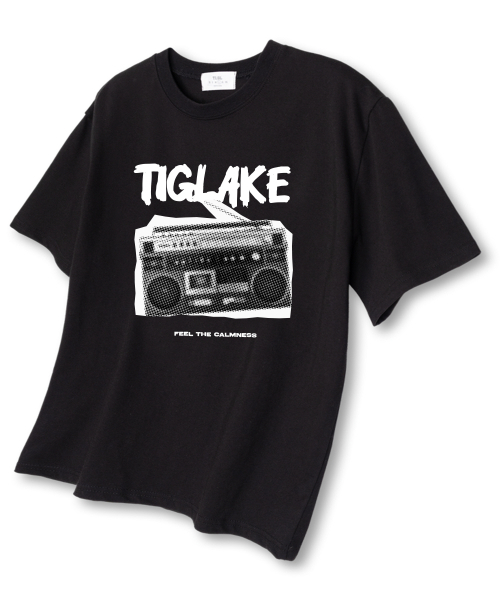TI.GLAKE(ティーグレイク)の「レトロディオ オーバーサイズ 半袖Tシャツ ブラック(Tシャツ/カットソー・レディース・その他・LARGE/X-LARGE/XX-LARGE)」の1枚目の写真