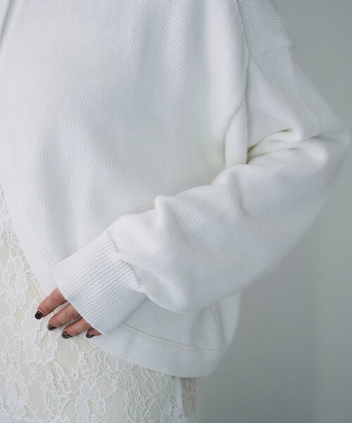 SHENERY(シーナリー)の「2WAYラウンドショートPO(ニット/セーター・レディース・ピンク/オフホワイト/グレー・FREE)」の7枚目の写真