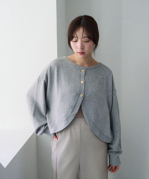 SHENERY(シーナリー)の「2WAYラウンドショートPO(ニット/セーター・レディース・ピンク/オフホワイト/グレー・FREE)」の10枚目の写真