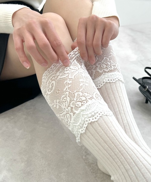 Futier land（フューティアランド）の「レースレイヤードソックス（ソックス/靴下・レディース・ホワイト/グレー/ブラック・FREE）」の4枚目の写真