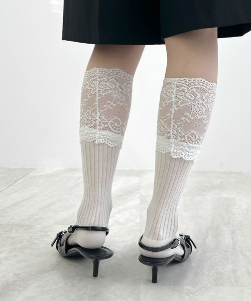 Futier land（フューティアランド）の「レースレイヤードソックス（ソックス/靴下・レディース・ホワイト/グレー/ブラック・FREE）」の6枚目の写真