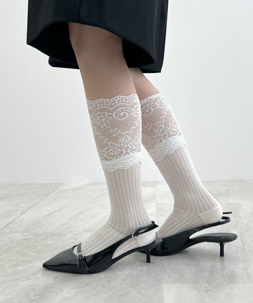 Futier land（フューティアランド）の「レースレイヤードソックス（ソックス/靴下・レディース・ホワイト/グレー/ブラック・FREE）」の7枚目の写真