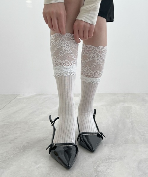 Futier land（フューティアランド）の「レースレイヤードソックス（ソックス/靴下・レディース・ホワイト/グレー/ブラック・FREE）」の8枚目の写真