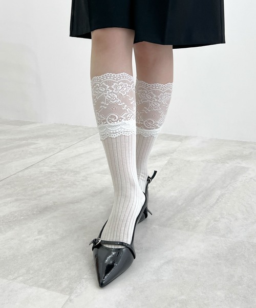 Futier land（フューティアランド）の「レースレイヤードソックス（ソックス/靴下・レディース・ホワイト/グレー/ブラック・FREE）」の9枚目の写真