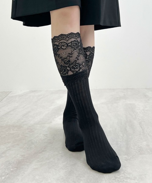 Futier land（フューティアランド）の「レースレイヤードソックス（ソックス/靴下・レディース・ホワイト/グレー/ブラック・FREE）」の20枚目の写真