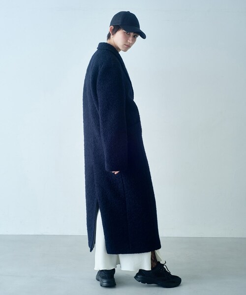 CODE A（コードエー）の「M long coat（チェスターコート・レディース・ネイビー/ライトイエロー系・00）」の4枚目の写真