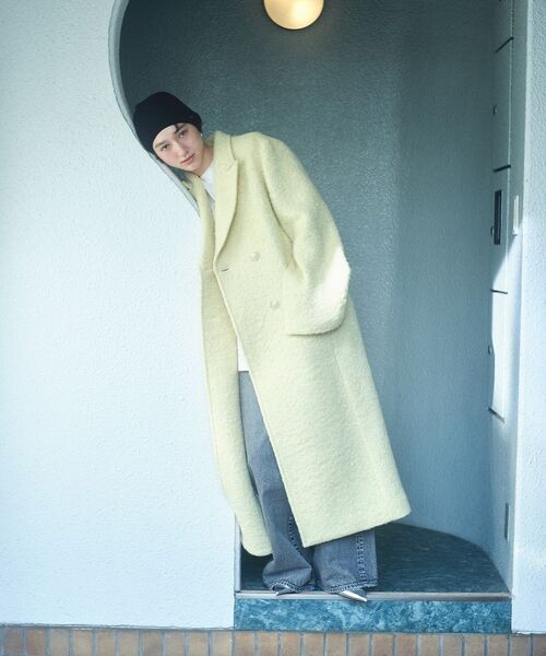 CODE A（コードエー）の「M long coat（チェスターコート・レディース・ネイビー/ライトイエロー系・00）」の9枚目の写真