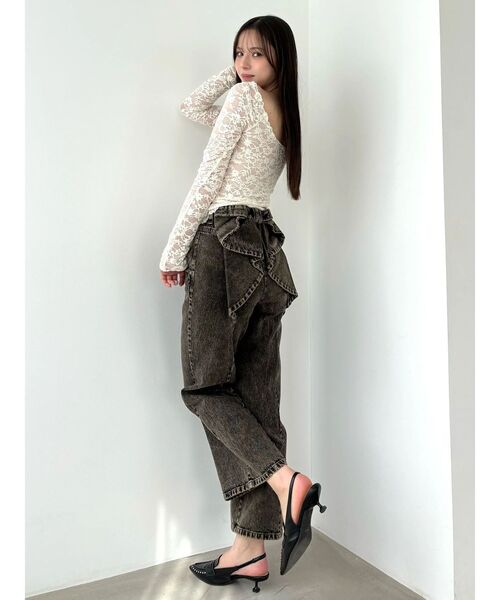 CALNAMUR（カルナムール）の「ピーチレースパットイントップス（Tシャツ/カットソー・レディース・ブラック/オフホワイト/イエロー・FREE）」の16枚目の写真