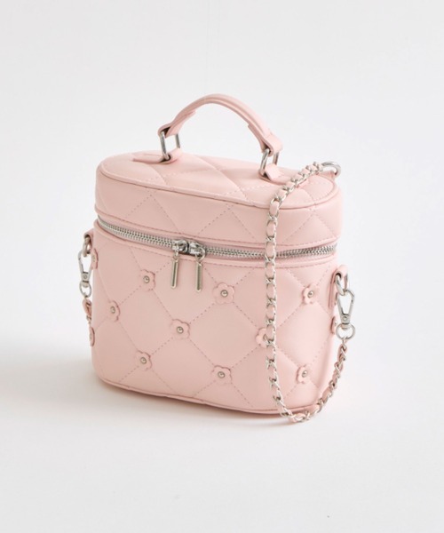 OLIVE des OLIVE（オリーブデオリーブ）の「フラワーバニティーバッグ（ハンドバッグ・レディース・イエロー/ピンク/オフホワイト/ブラック/サックスブルー・FREE）」の5枚目の写真