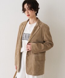 Rouge vif | ゴートスエードシングルジャケット(テーラードジャケット)