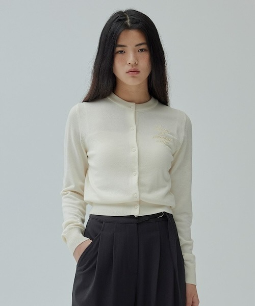 COVERNAT(カバーナット)の「WOMEN'S BASIC ROUND WOOL KNIT CARDIGAN(カーディガン/ボレロ・レディース・ライトブルー/アイボリー/ブラウン・MEDIUM/SMALL)」の2枚目の写真