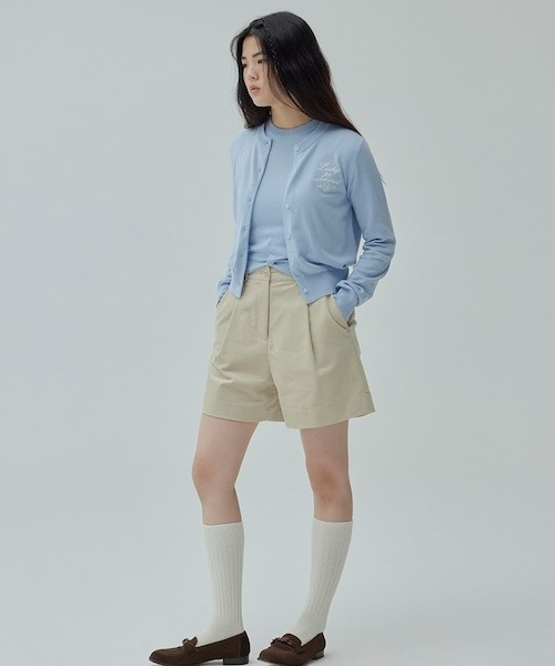 COVERNAT(カバーナット)の「WOMEN'S BASIC ROUND WOOL KNIT CARDIGAN(カーディガン/ボレロ・レディース・ライトブルー/アイボリー/ブラウン・MEDIUM/SMALL)」の3枚目の写真