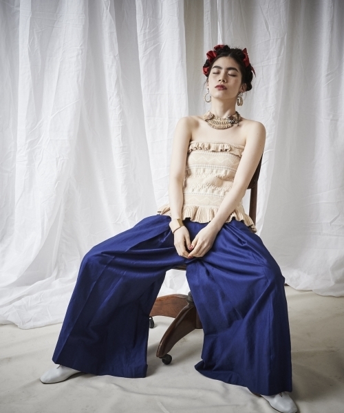 Ray BEAMS（レイビームス）の「◇RBS / BOX タック ワイドパンツ（その他パンツ・レディース・ブラウン系その他/ブルー系その他・0/1）」の21枚目の写真