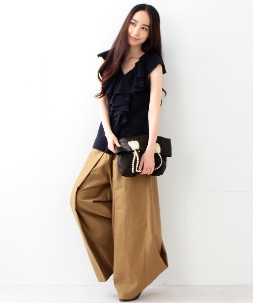 Ray BEAMS（レイビームス）の「◇RBS / BOX タック ワイドパンツ（その他パンツ・レディース・ブラウン系その他/ブルー系その他・0/1）」の22枚目の写真