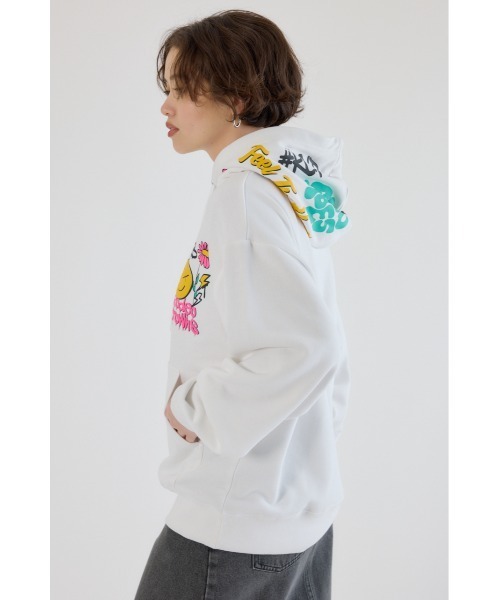 RODEO CROWNS WIDE BOWL（ロデオクラウンズワイドボウル）の「HOOD DECORATION パーカー（パーカー・レディース・ブラック/グレー×ホワイト/オフホワイト・MEDIUM/LARGE）」の10枚目の写真