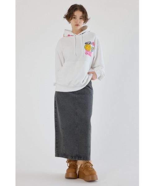RODEO CROWNS WIDE BOWL（ロデオクラウンズワイドボウル）の「HOOD DECORATION パーカー（パーカー・レディース・ブラック/グレー×ホワイト/オフホワイト・MEDIUM/LARGE）」の12枚目の写真