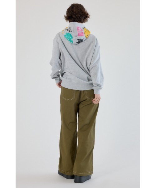 RODEO CROWNS WIDE BOWL（ロデオクラウンズワイドボウル）の「HOOD DECORATION パーカー（パーカー・レディース・ブラック/グレー×ホワイト/オフホワイト・MEDIUM/LARGE）」の19枚目の写真