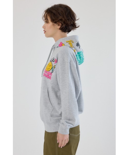 RODEO CROWNS WIDE BOWL（ロデオクラウンズワイドボウル）の「HOOD DECORATION パーカー（パーカー・レディース・ブラック/グレー×ホワイト/オフホワイト・MEDIUM/LARGE）」の21枚目の写真