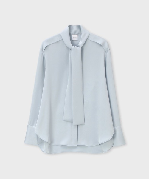 Paul Smith(ポールスミス)の「ウィメンズ サテン ボウタイ ブラウス / 165014 SH191(シャツ/ブラウス・レディース・オフホワイト/ライトブルー・40/38)」の2枚目の写真