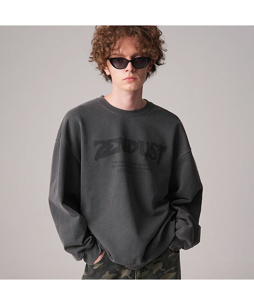 ZENDUST(ジェンダスト)の「Lefe Sweat Shirt - 6COL(スウェット・レディース・ブラックミックス/ライトカーキ/ピンク/ブラック/アッシュグレー/チェリーピンク・MEDIUM/LARGE/SMALL)」の3枚目の写真