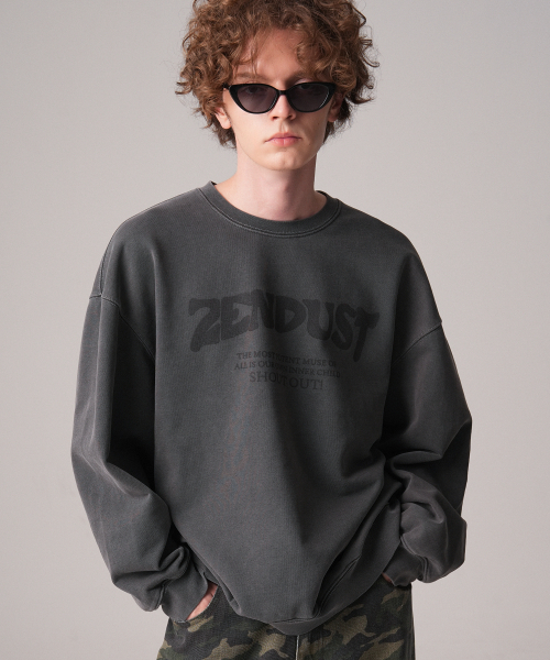 ZENDUST(ジェンダスト)の「Lefe Sweat Shirt - 6COL(スウェット・レディース・ブラックミックス/ライトカーキ/ピンク/ブラック/アッシュグレー/チェリーピンク・MEDIUM/LARGE/SMALL)」の9枚目の写真