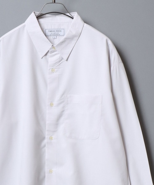 ANPAS（アンパス）の「Cool-touch broadcloth long-sleeve shirt / レギュラーカラーブロードシャツ メンズ 長袖シャツ 無地 / ピンストライプ（シャツ/ブラウス・メンズ・ブルー系その他/ブルー/グリーン/グレー系その他/ホワイト・L/XL/M）」の2枚目の写真